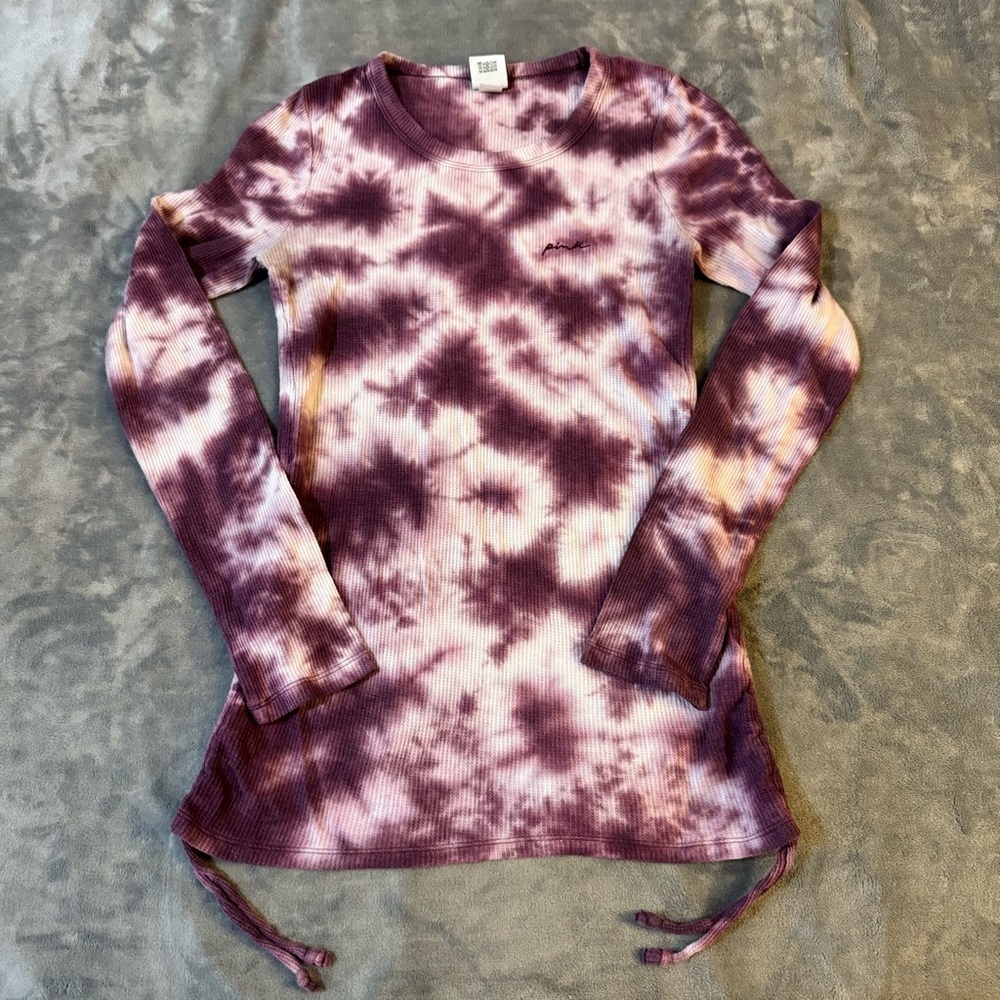 PINK Victoria's Secret Marbled Ribbed Top in Purple and White

#1347